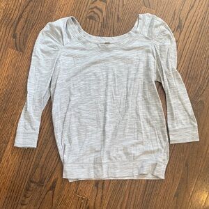 Free People Light Gray Mid Length Sleeve Top
